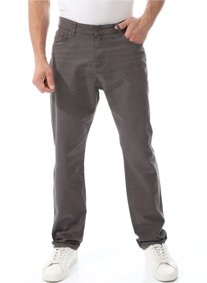 Andora Straight Leg Gabardine Pants_Dark Grey - Image 2