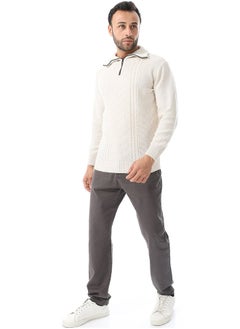 Andora Straight Leg Gabardine Pants_Dark Grey  - Image 1