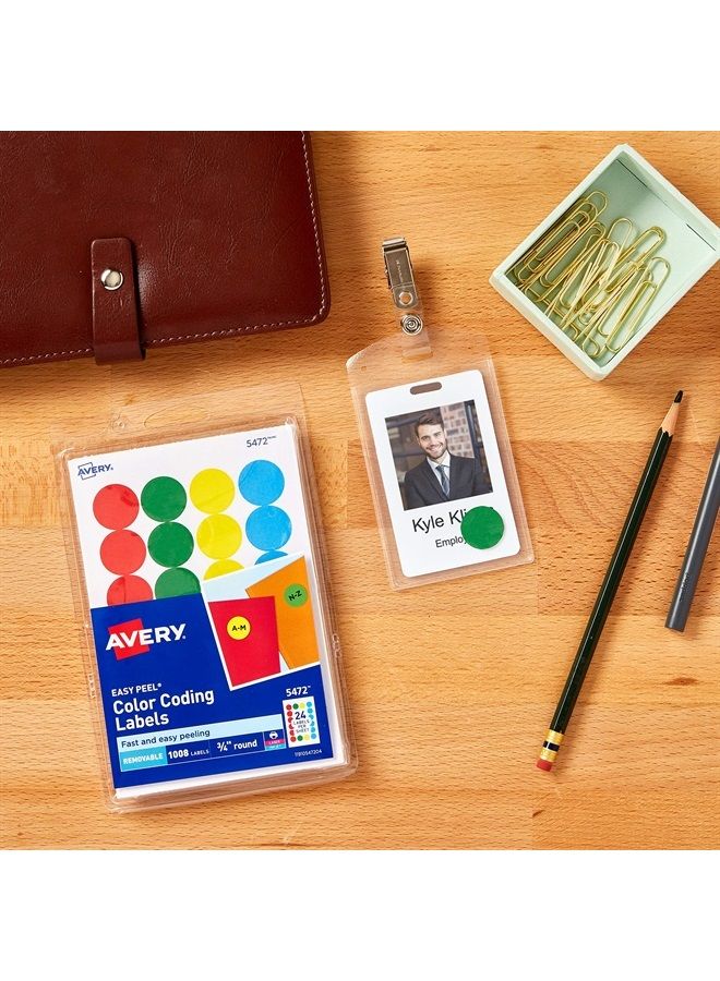 Avery Removable Color-Coding Labels, Removable Adhesive, Assorted Colors, 3/4" Diameter, 1,008 Labels (5472) - Image 2