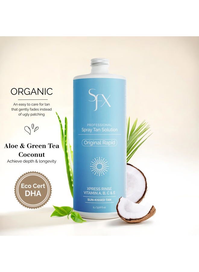 sunfx Rapid - All Natural Quick Rinse Spray Tanning Solution (1L/33.8 fl oz, LIGHT SUMMER) - Image 2