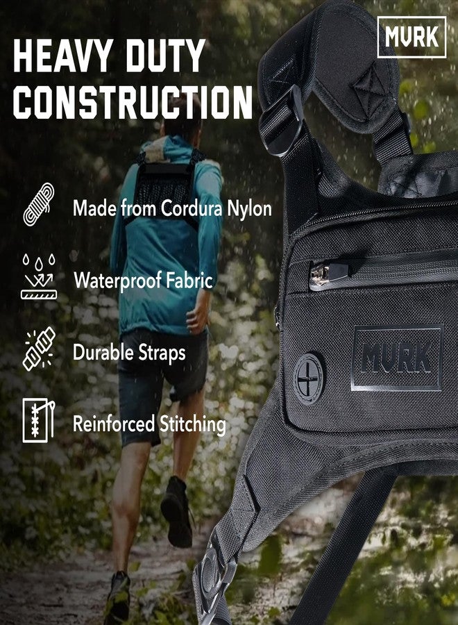 MVRK Water Resistant Chest Pack - Minimalist Running Vest for Workouts, Running Phone Holder with Extra Storage, Lightweight Running Pack, Running Backpack (Brown) - Image 4