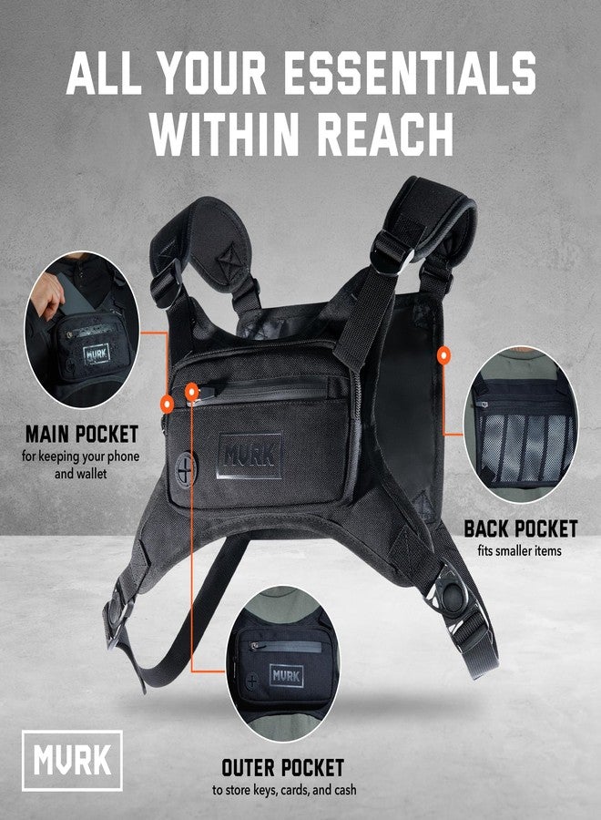 MVRK Water Resistant Chest Pack - Minimalist Running Vest for Workouts, Running Phone Holder with Extra Storage, Lightweight Running Pack, Running Backpack (Brown) - Image 2