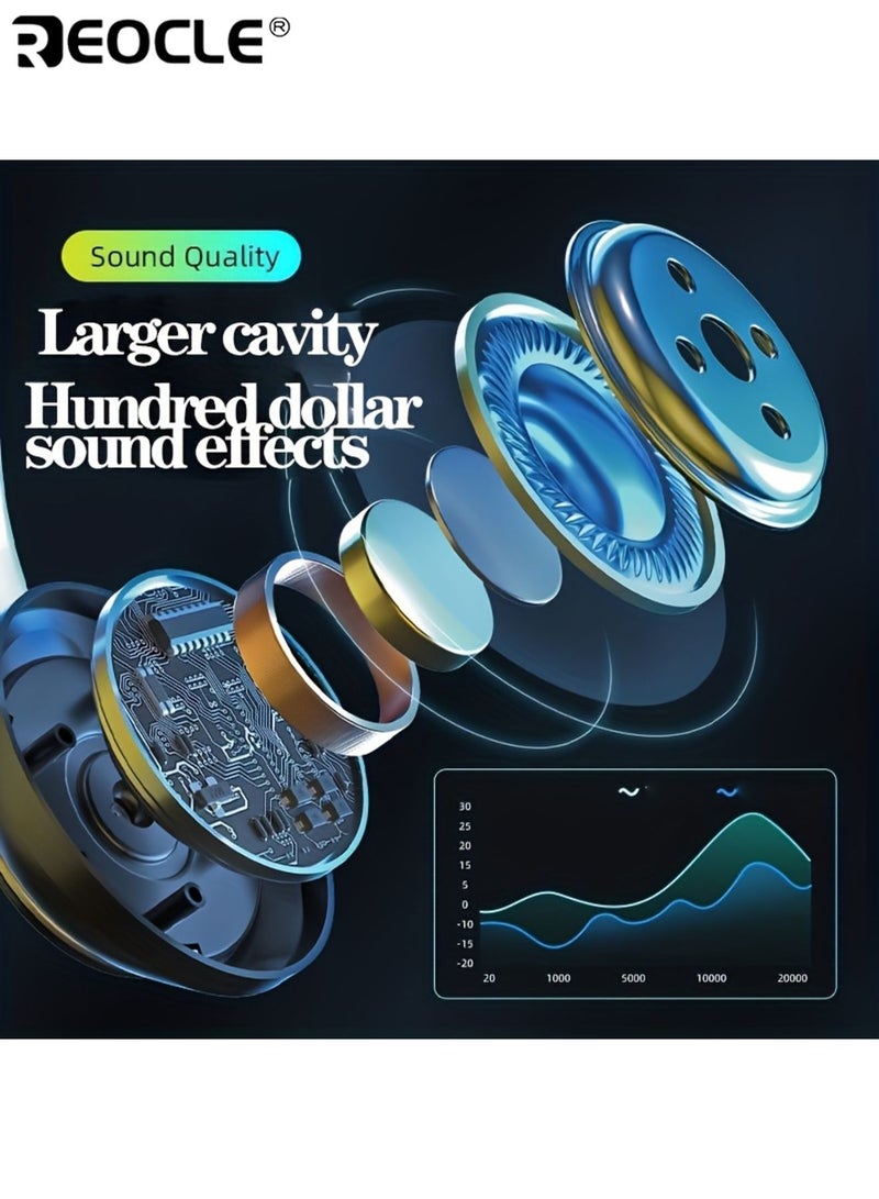 REOCLE Wireless Sports Headphones with Deep Bass Lightweight Secure Fit for Running Workout Training and Travel Sweat Resistant Headphone for Gym and Outdoor Activities for Athlete Fitness Enthusiasts - Image 2