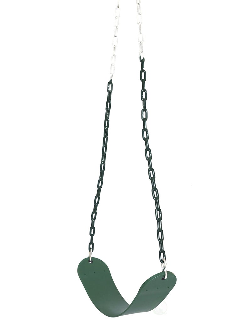 PLAYBERG Heavy Duty Flexible Green Belt Swing with Coated Metal Chain - Image 1