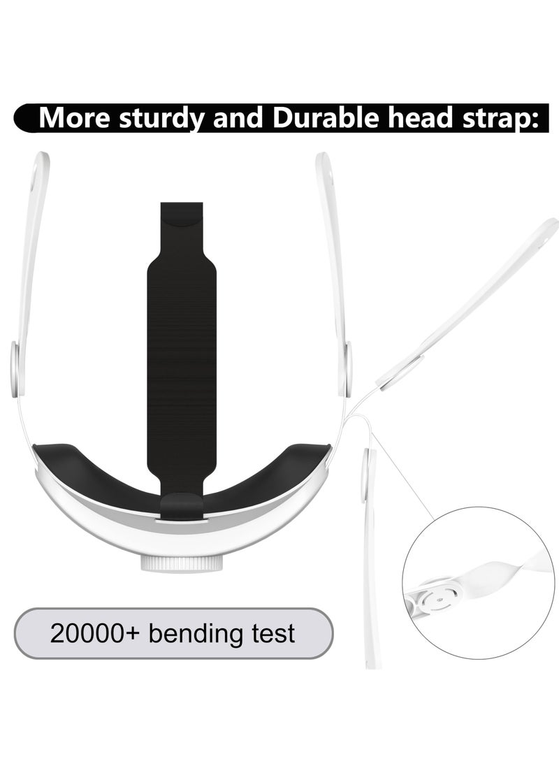 Head Strap for Meta and Oculus Quest 3 Elite Strap Replacement for Enhanced Comfort Reduce Facial Pressure Ergonomic Adjustable Durable Head strap VR Accessories for Meta Oculus Quest 3 White