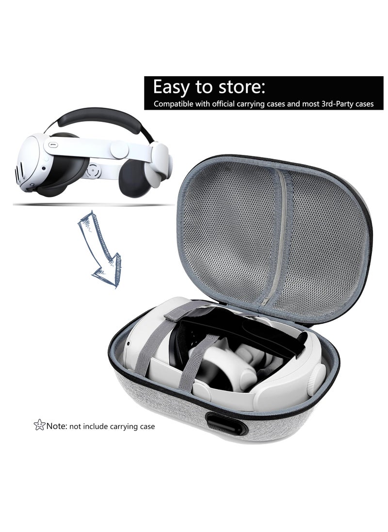 Head Strap for Meta and Oculus Quest 3 Elite Strap Replacement for Enhanced Comfort Reduce Facial Pressure Ergonomic Adjustable Durable Head strap VR Accessories for Meta Oculus Quest 3 White