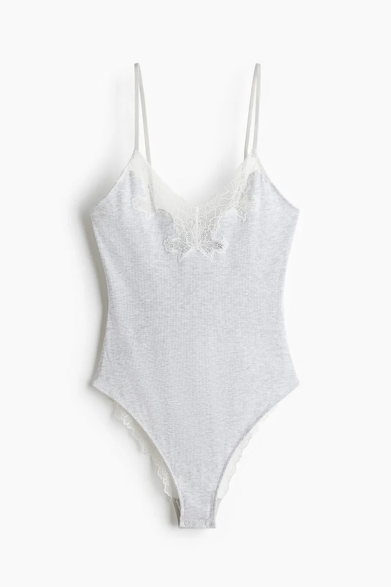 H&M Lace-trimmed cotton body