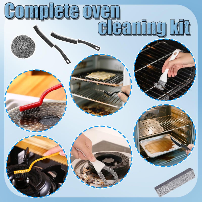 Heavy Duty Oven Cleaner Brush Set, Oven Cleaning Accessories Tools, for Deep Cleaning Stoves, Grills, Ovens & Kitchen Surfaces - Removes Tough Grease & Carbon Buildup - Image 5