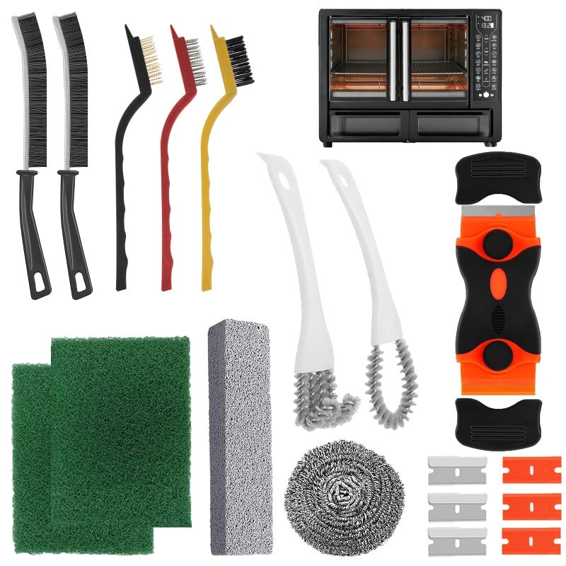 Heavy Duty Oven Cleaner Brush Set, Oven Cleaning Accessories Tools, for Deep Cleaning Stoves, Grills, Ovens & Kitchen Surfaces - Removes Tough Grease & Carbon Buildup - Image 1