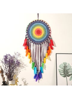 Generic Colorful large dream catcher home interior background decorations wedding decoration props feather wind chime pendant wholesale Colorful Large Dream Catcher 