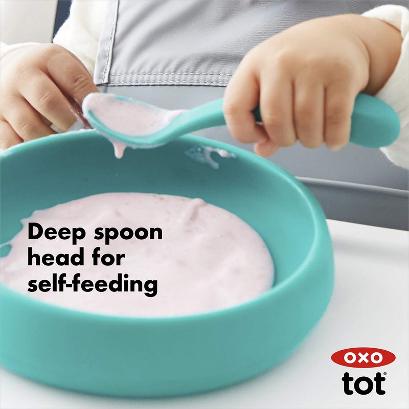 OXO Tot Silicone Spoon Set Teal - Image 3