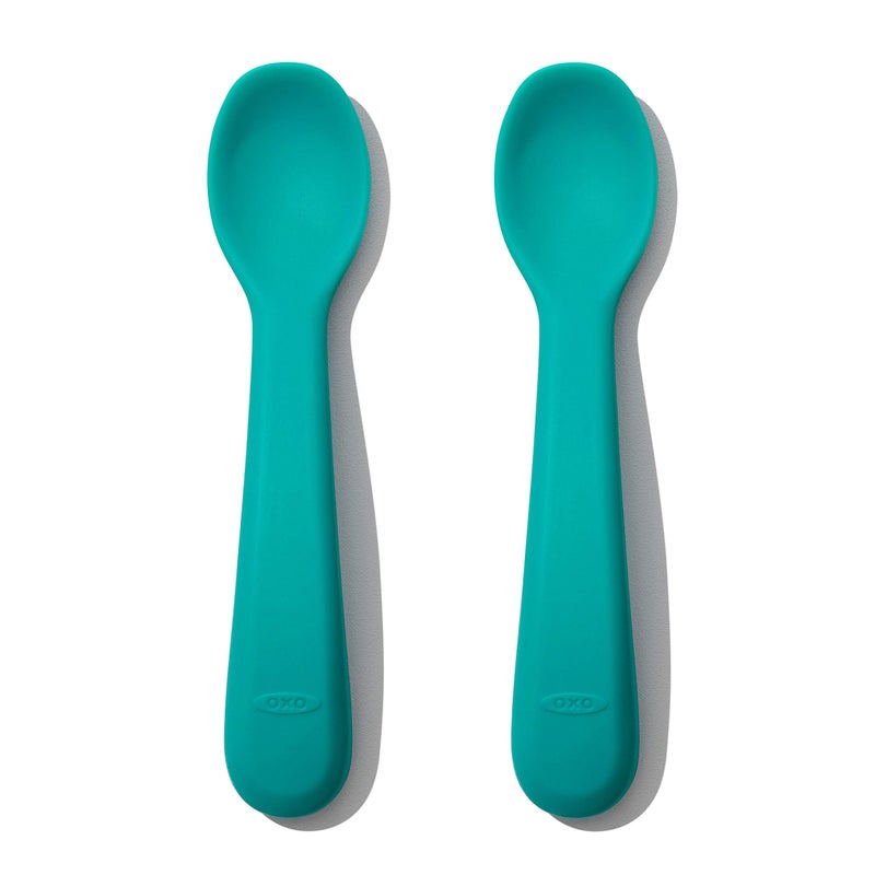 OXO Tot Silicone Spoon Set Teal - Image 1