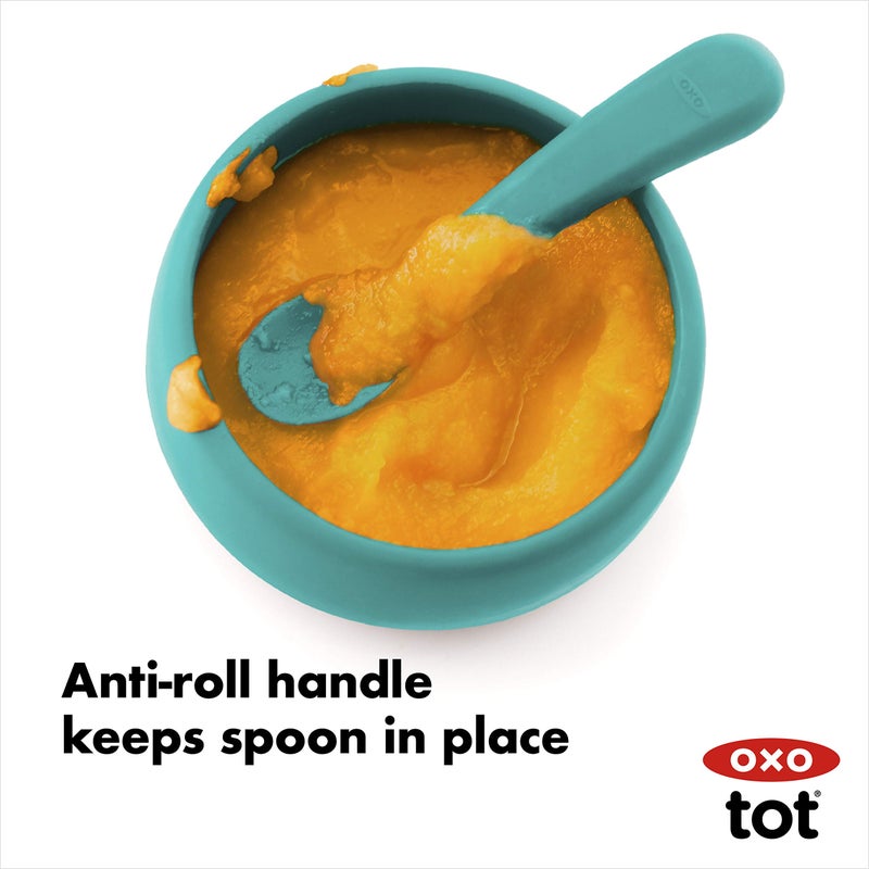 OXO Tot Silicone Spoon Set Teal - Image 4
