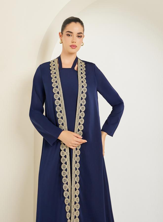أميرة عباية مزينة مع فستان داخلي - Image 2