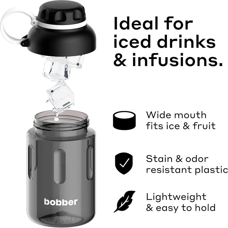 BOBBER 20 oz Tritan Water Bottle with Fruit Infuser - BPA Free Plastic Bottle with Leak-Proof Lid, Dishwasher Safe, Great for Gym & Outdoor (Black Coffee) - Image 2