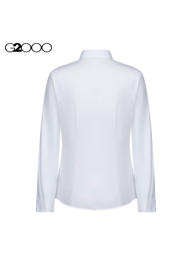G2000 Autumn And Winter Mall-matching Cotton Blend Versatile Long-sleeve Shirt, White, Size 36 - Image 1