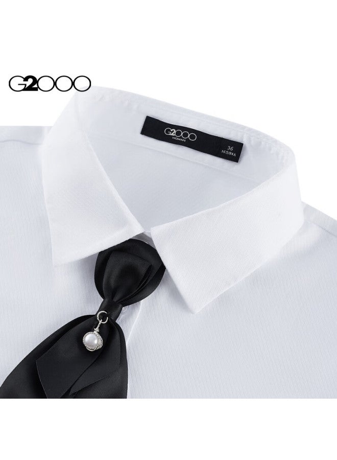 G2000 Autumn And Winter Mall-matching Cotton Blend Versatile Long-sleeve Shirt, White, Size 36 - Image 2