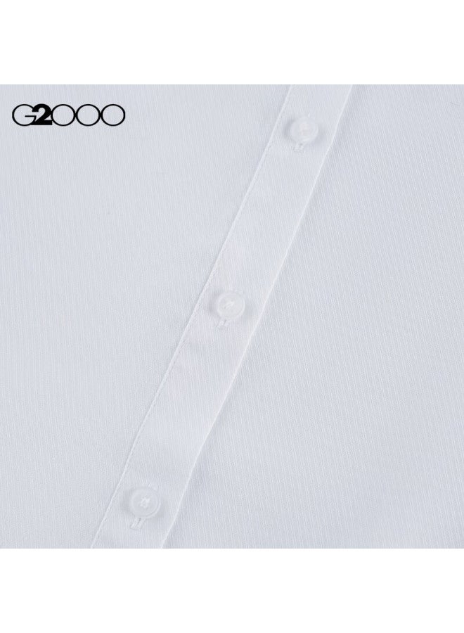 G2000 Autumn And Winter Mall-matching Cotton Blend Versatile Long-sleeve Shirt, White, Size 36 - Image 5