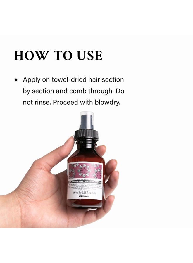 Davines Naturaltech REPLUMPING Hair Filler Superactive, Leave-In Treatment To Invigorate, Add Shine And Fullness, Anti-Humidity Styling Protection, 3.38 Fl Oz - Image 4