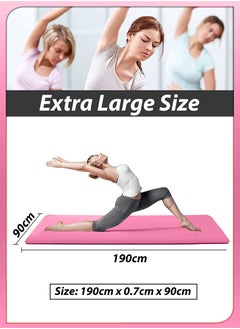 DBLEW Professional 7mm Thick Anti Fatigue Yoga Mat Knees Supportive Anti Slip Fitness Home Exercise EVA Eco Friendly Ideal For All Types Of Pilates Floor ABS Belly Tummy Fat Workouts Gym Stretching 90x190cm  - Image 2