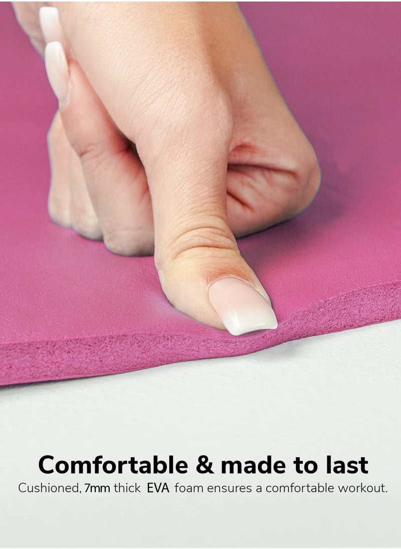 DBLEW Professional 7mm Thick Anti Fatigue Yoga Mat Knees Supportive Anti Slip Fitness Home Exercise EVA Eco Friendly Ideal For All Types Of Pilates Floor ABS Belly Tummy Fat Workouts Gym Stretching 90x190cm  - Image 5