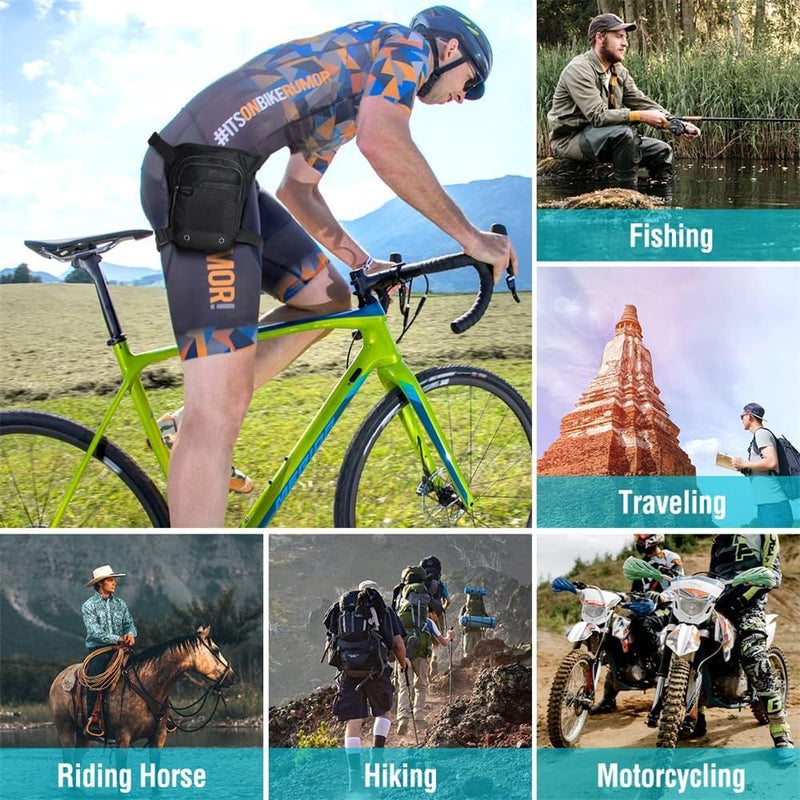 Drop Leg Bag, Motorcycle Tactical Fanny Pack Waterproof Thigh Bag with Removable Strap for Hiking, Climbing, Cycling, Fishing, Riding, Travel, Black - Image 3