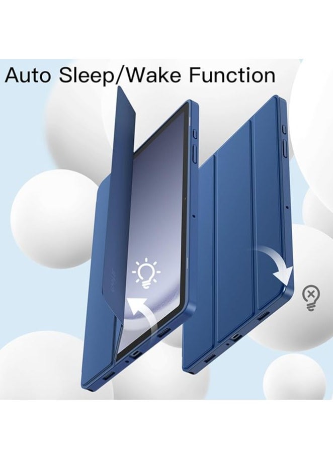 YoYoTech - Samsung Galaxy Tab A9 Plus 11 Inch 2023 Model with Pencil Holder Slim Tablet Cover with Soft Back Auto Wake Sleep Function Blue - Image 1