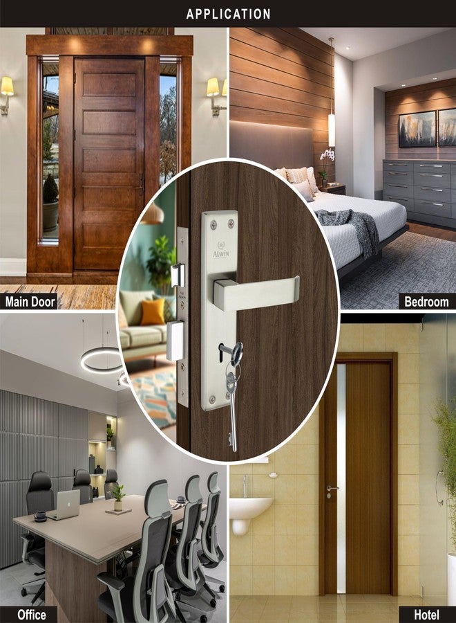 ALWIN Stainless Steel,1326 KY AQ, Mortise Lockset, 6Lever, 2Turn Locking Mechanism Suitable for Left & Right Handed Doors in Main Door, Living Room, Bedroom, Offices Hotels etc.(Antique, Key Lock) - Image 5