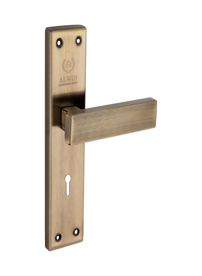 ALWIN Stainless Steel,1326 KY AQ, Mortise Lockset, 6Lever, 2Turn Locking Mechanism Suitable for Left & Right Handed Doors in Main Door, Living Room, Bedroom, Offices Hotels etc.(Antique, Key Lock) - Image 3