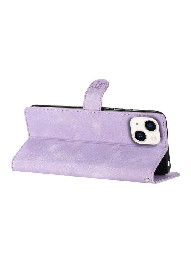 اس-توب جراب هاتف جلدي بنقشة زهور وفراشات لهاتف iPhone 14 Plus - Image 5