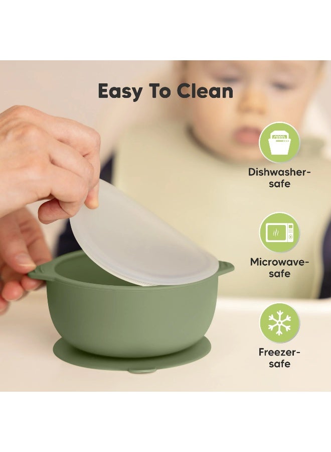 KeaBabies Prep Silicone Suction Bowls, Baby Feeding Set, BPA-Free, Slate - Image 5