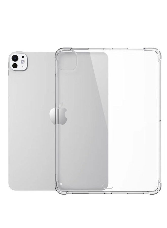 جراب شفاف لجهاز iPad Pro مقاس 11 بوصة M4 (2024) ، غطاء خلفي نحيف ومقاوم للصدمات شفاف مضاد للاصفرار مع ظهر للكمبيوتر الصلب ومصد TPU ناعم - Image 1