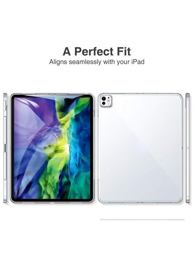 جراب شفاف لجهاز iPad Pro مقاس 11 بوصة M4 (2024) ، غطاء خلفي نحيف ومقاوم للصدمات شفاف مضاد للاصفرار مع ظهر للكمبيوتر الصلب ومصد TPU ناعم - Image 4