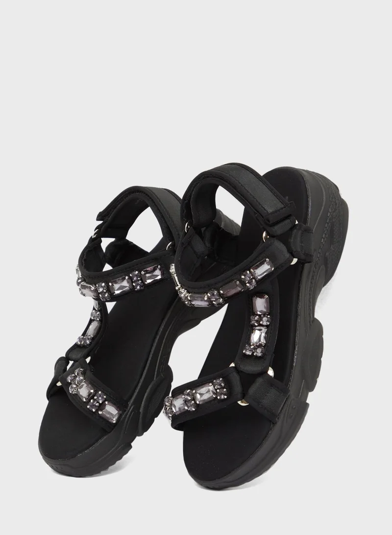 shoexpress Ankle Strap Low Heel Sandal
