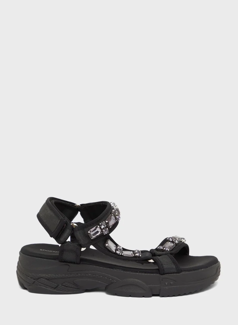 shoexpress Ankle Strap Low Heel Sandal