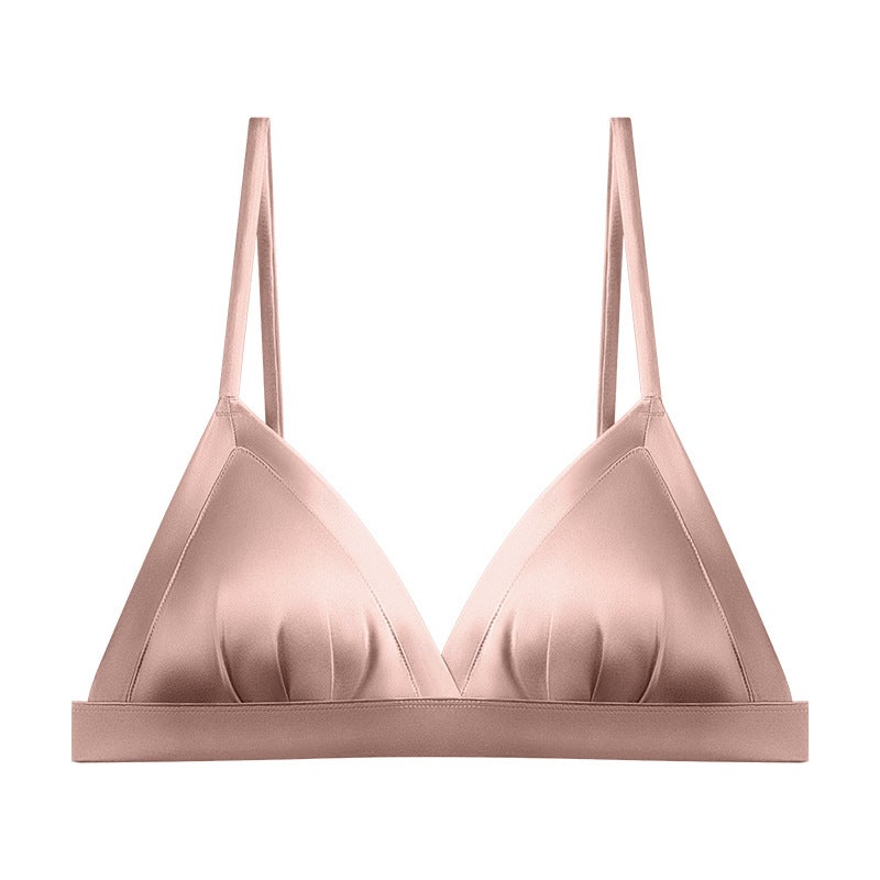 Tangge Satin Silk French Lingerie Light Triangle Bra lotus root starch 