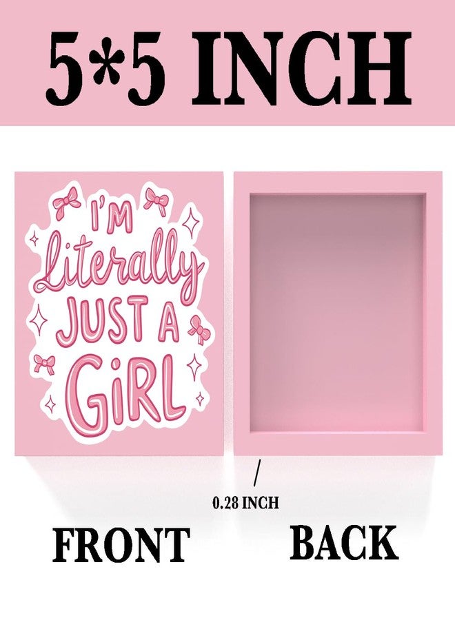 Krollma Pink Room Decor Light Pink Room Decor Dorm Room Decor for Girls Pink Decor for Bedroom Pink Wall Decor Im Literally Just A Girl Girly Bowknot Signs for Home Dorm Wall Desk Shelf Tabletop Decoration - Image 2