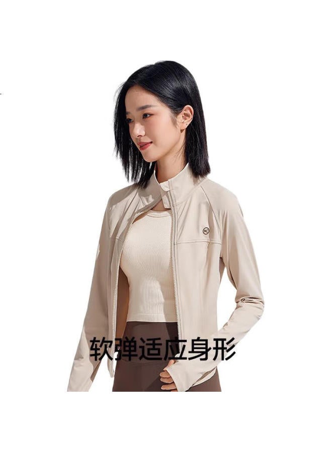 VVC Sun Protection Jacket For Women, Uv-Resistant, Sun-Shading, Long-Sleeved, Urban, Lightweight Outdoor Thin Coat, Oat Milk Color, Size L - Image 3