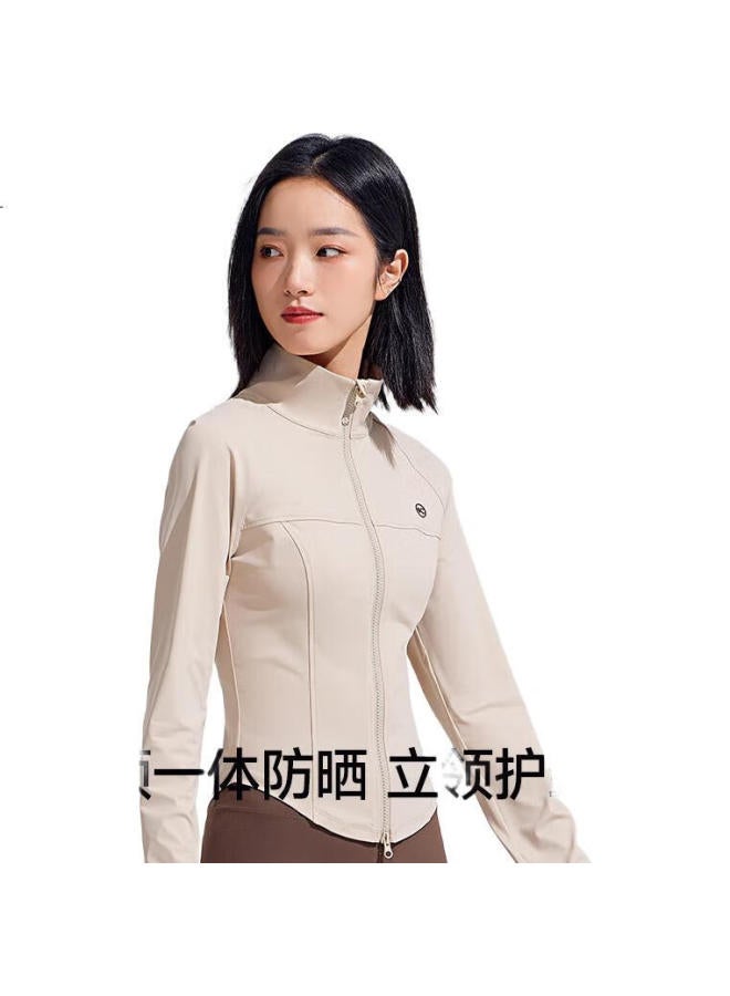 VVC Sun Protection Jacket For Women, Uv-Resistant, Sun-Shading, Long-Sleeved, Urban, Lightweight Outdoor Thin Coat, Oat Milk Color, Size L - Image 1