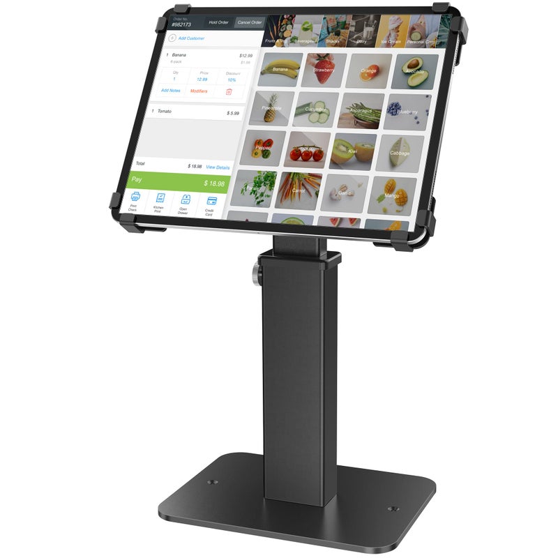 AboveTEK Anti-Theft iPad Kiosk Stand, 360 Rotation & Adj. Height 8.3"â€“13.4", Heavy-Duty Steel & Aluminum, Fits 9.7"-13" Tablets, Security Retail POS Tablet Stand for Business & Commercial Use - Image 1