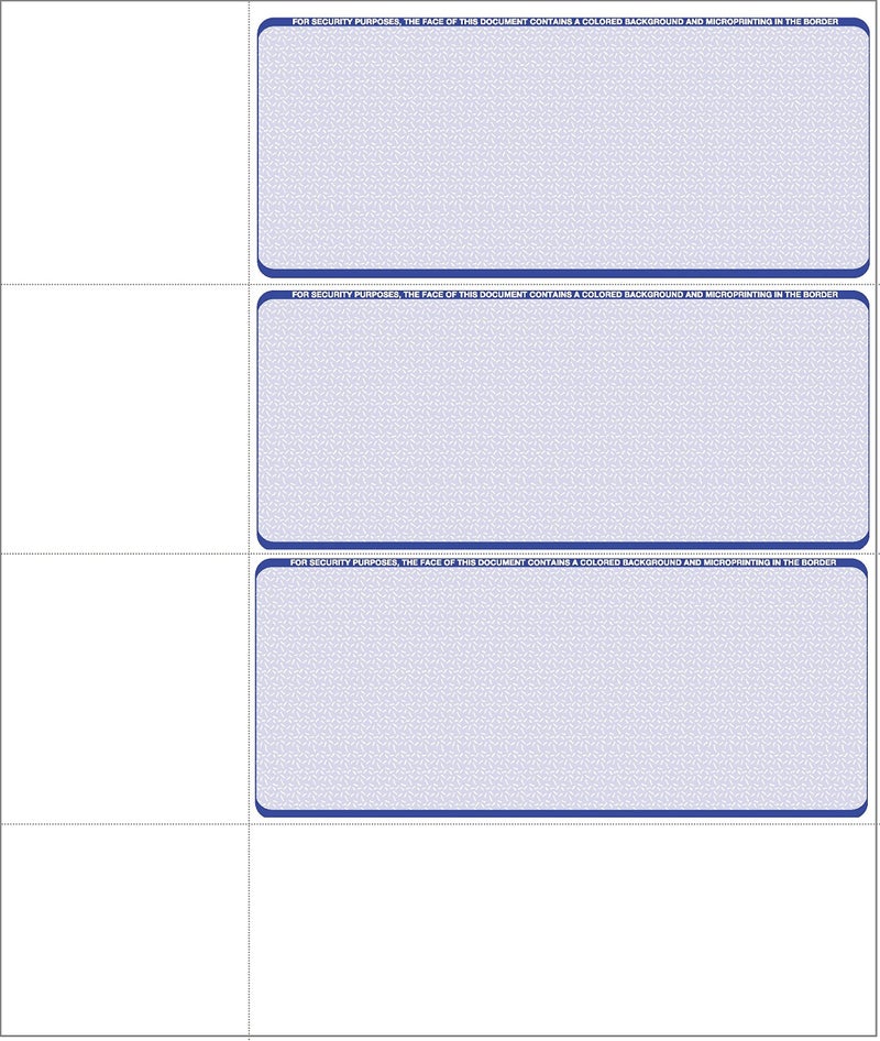Compuchecks Computer Check Paper - Blank Personal Wallet Checks 3 on a Page - Compatible with Versa Check, QuickBooks, Quicken, and Any Laser Printer (100 Sheets / 300 Checks, Blue Diamond) - Image 1