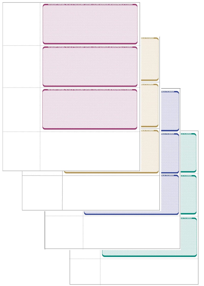 Compuchecks Computer Check Paper - Blank Personal Wallet Checks 3 on a Page - Compatible with Versa Check, QuickBooks, Quicken, and Any Laser Printer (100 Sheets / 300 Checks, Blue Diamond) - Image 4