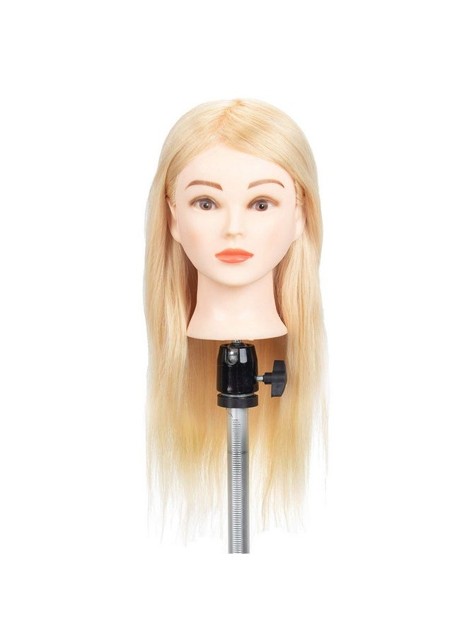 gexworldwide - Gex 100% Blonde Human Hair Training Practice Head Styling Dye Cutting Mannequin Manikin Head Without Wig Clamp 613 (18") - Image 1
