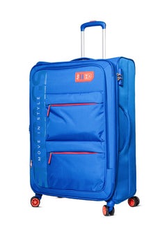 Skybags Vanguard Checked- 28 Inch Luggage with Anti Theft Zipper | TSA Lock| Smooth Dual Wheels| Wet Pouch for toiletries| Large| Blue  - Image 2