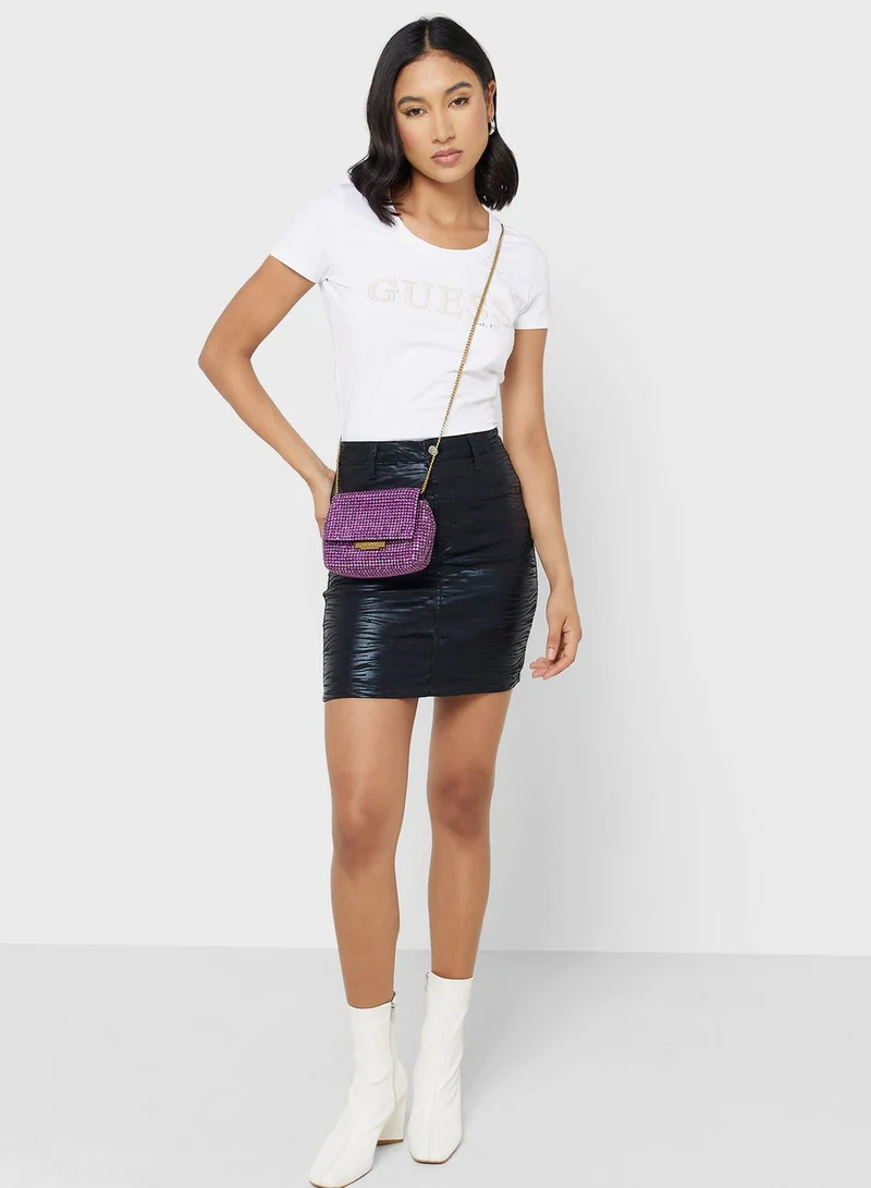 GUESS Crew Neck Logo Printed T-Shirt