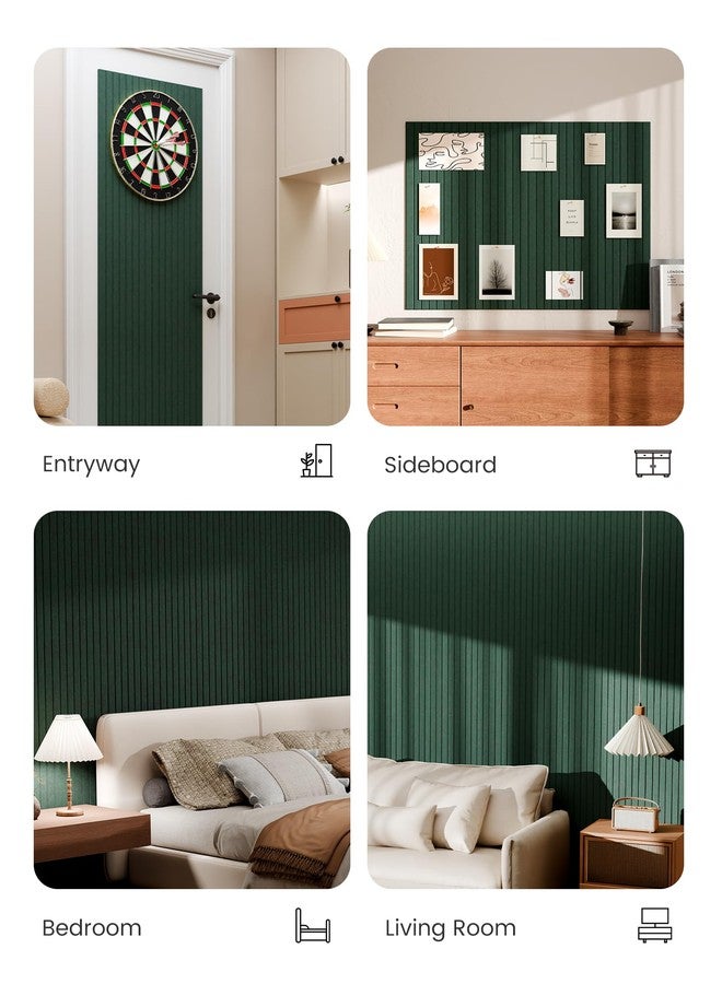 Bumusty Large Cork Board Alternative 48"x36" Felt Bulletin Board Tiles, with 30 Pushpins, 70 Adhesive Tabs, 12Pack Slat Wall Paneling, Cork Boards for Office Push Pin Board Felt Board-Pine Green - Image 5