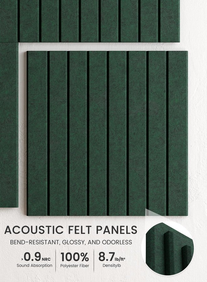 Bumusty Large Cork Board Alternative 48"x36" Felt Bulletin Board Tiles, with 30 Pushpins, 70 Adhesive Tabs, 12Pack Slat Wall Paneling, Cork Boards for Office Push Pin Board Felt Board-Pine Green - Image 3