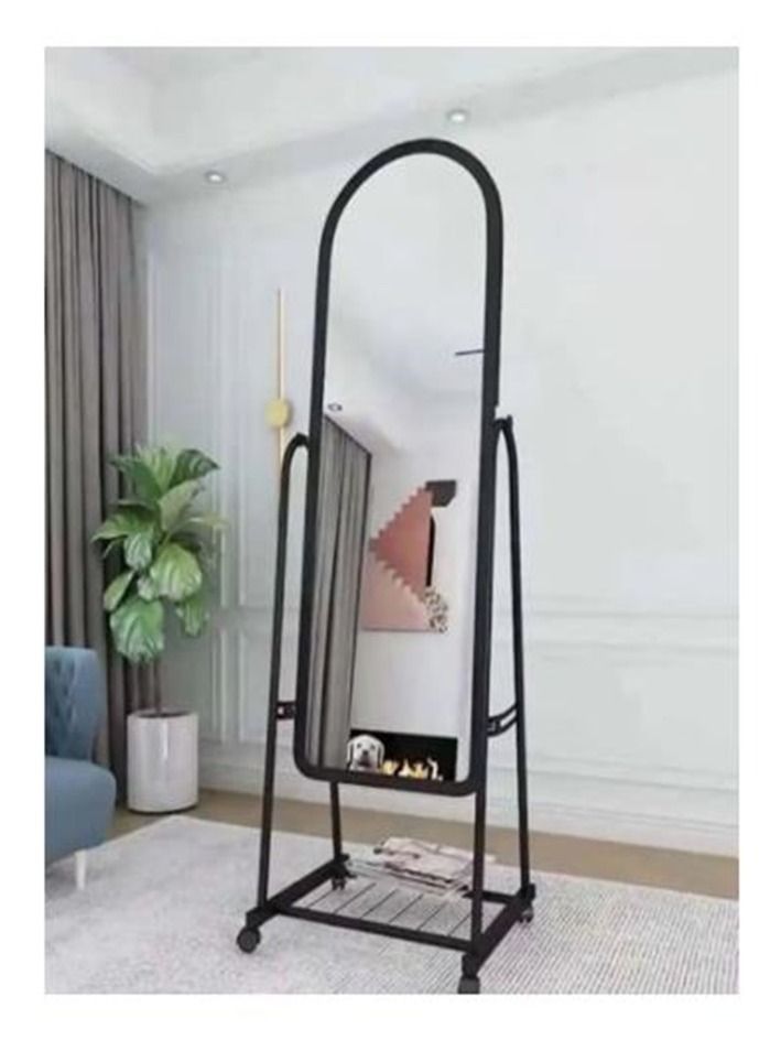 Standing mirror with black stand - Image 1