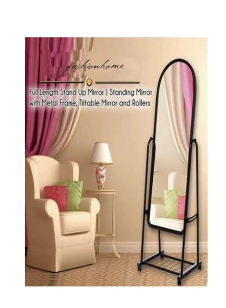 Standing mirror with black stand - Image 3