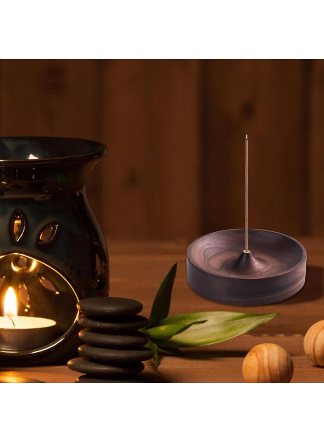 Incense Holder, Black Walnut Incense Stick Holders with Ash Catcher, Aromatic Burner for Sticks, Home Décor, Office, Club, 9 * 2 cm, 3 mm Incense Hole - Image 3